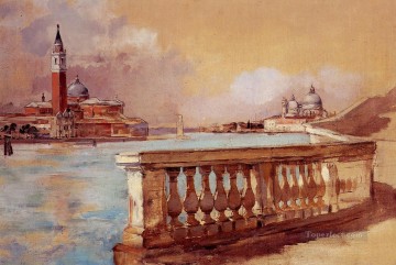 Frank Duveneck Painting - Grand Canal in Venice scenery Frank Duveneck
